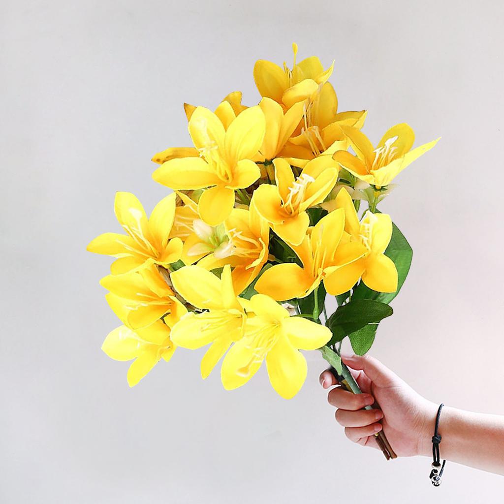 1 Bouquet Simulation Lily Flower Photography Props Plastic Artificial Flower Wedding Home Decoration Living Room Desktop Decor