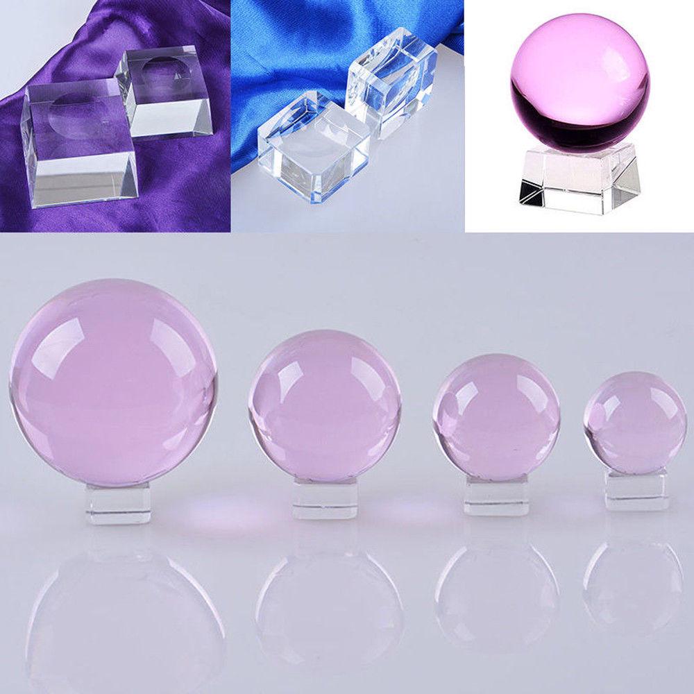 Display Base Stand Holder with Clear Glass Square Dimple Blocks for Crystals