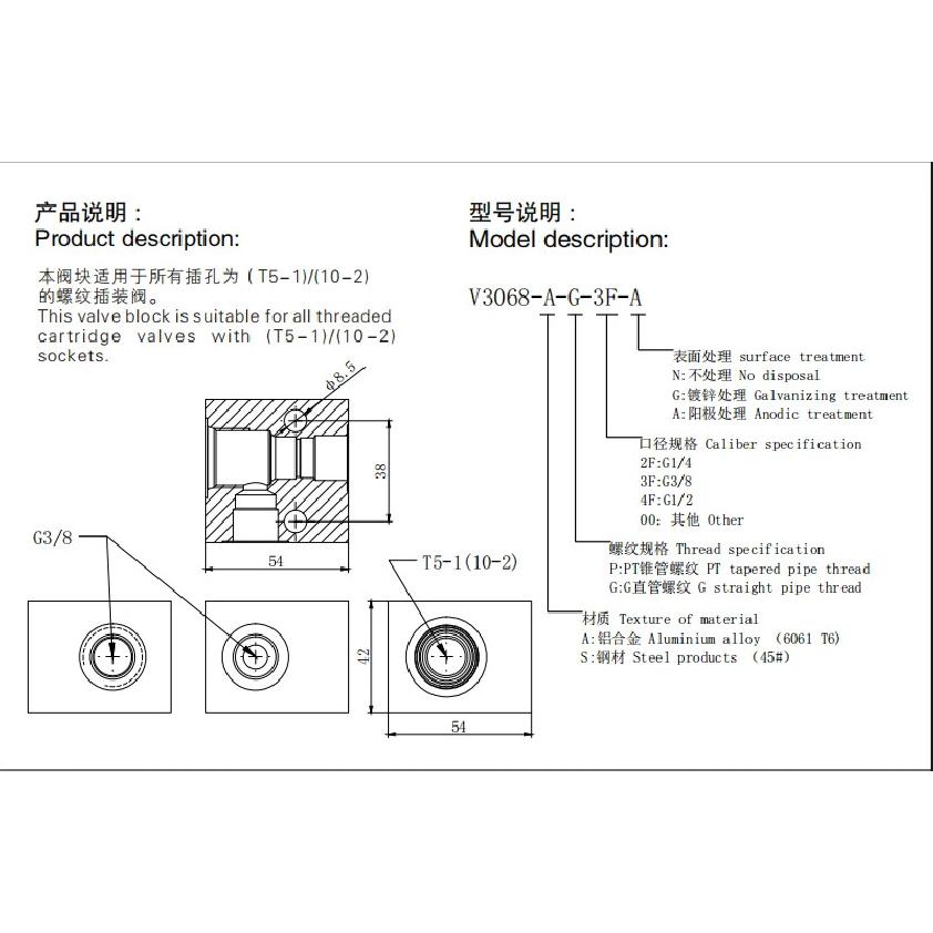 Pressure Regulating Valve V3068 Manual Adjustable Hydraulic Valve Safety Valve Relief Valve Relief Valve Pressure Regulating Val