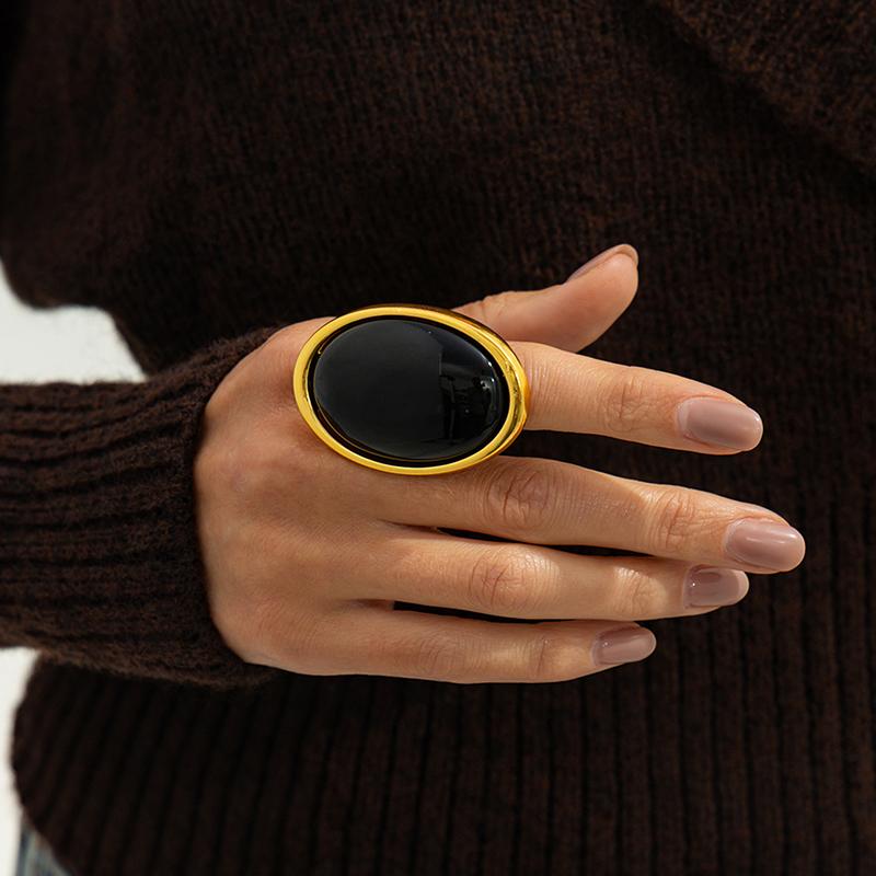 Orecchini a Bottone Creativi in Resina Acrilica per Donna 2026 Orecchino Ovale Anello Geometrico Trendy Esagerazione Gioielli Regalo per Festa di Capodanno