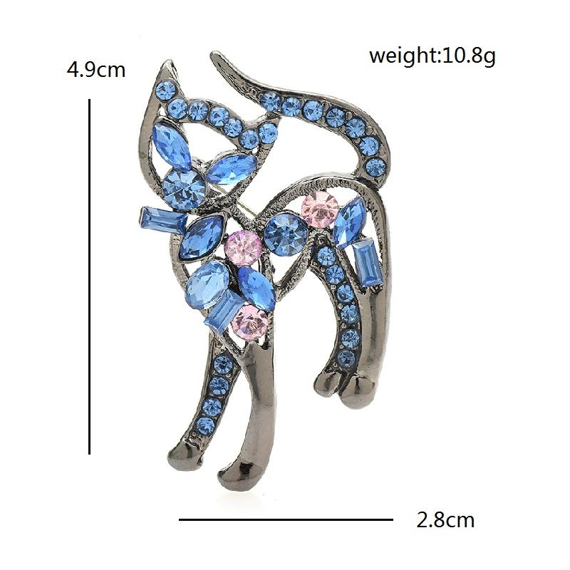 Wuli&baby Cute Rhinestone Cat Brooches For Women Unisex 3-color Classic Pets Animal Party Casual Brooch Pins Gifts