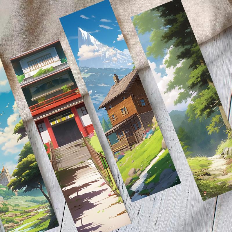 30PCS Manga Style Bookmarks Fragments DIY Ledger Markers Decorative Paper With Message Back To School Message Annotation Cards