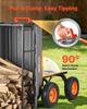 Garden Dump Cart, 544 kg Poly Dump Cart, Garden Carts Dumps Wagon with Storage Fence, 2-in-1 Convertible Handle, 90° Quick-Dumps Mechanism, 180°