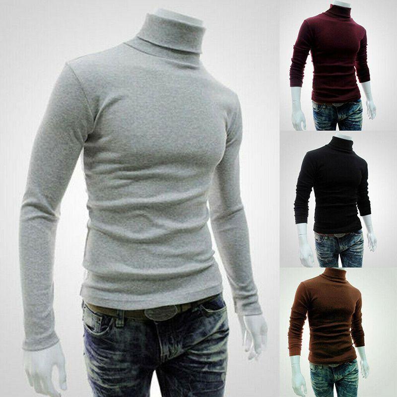 Comfortable Mens High Collar Sweater Turtleneck Long Sleeve Stretch Warm Jumper For Every Occasion