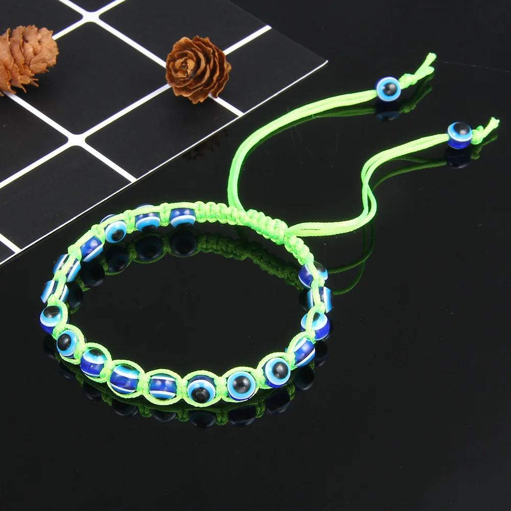 Turkey Eye of Evil Bracelet For Women Lucky Eye Adjustable Braided Rope Chain Bangle Female Handmade Jewelry Accessories