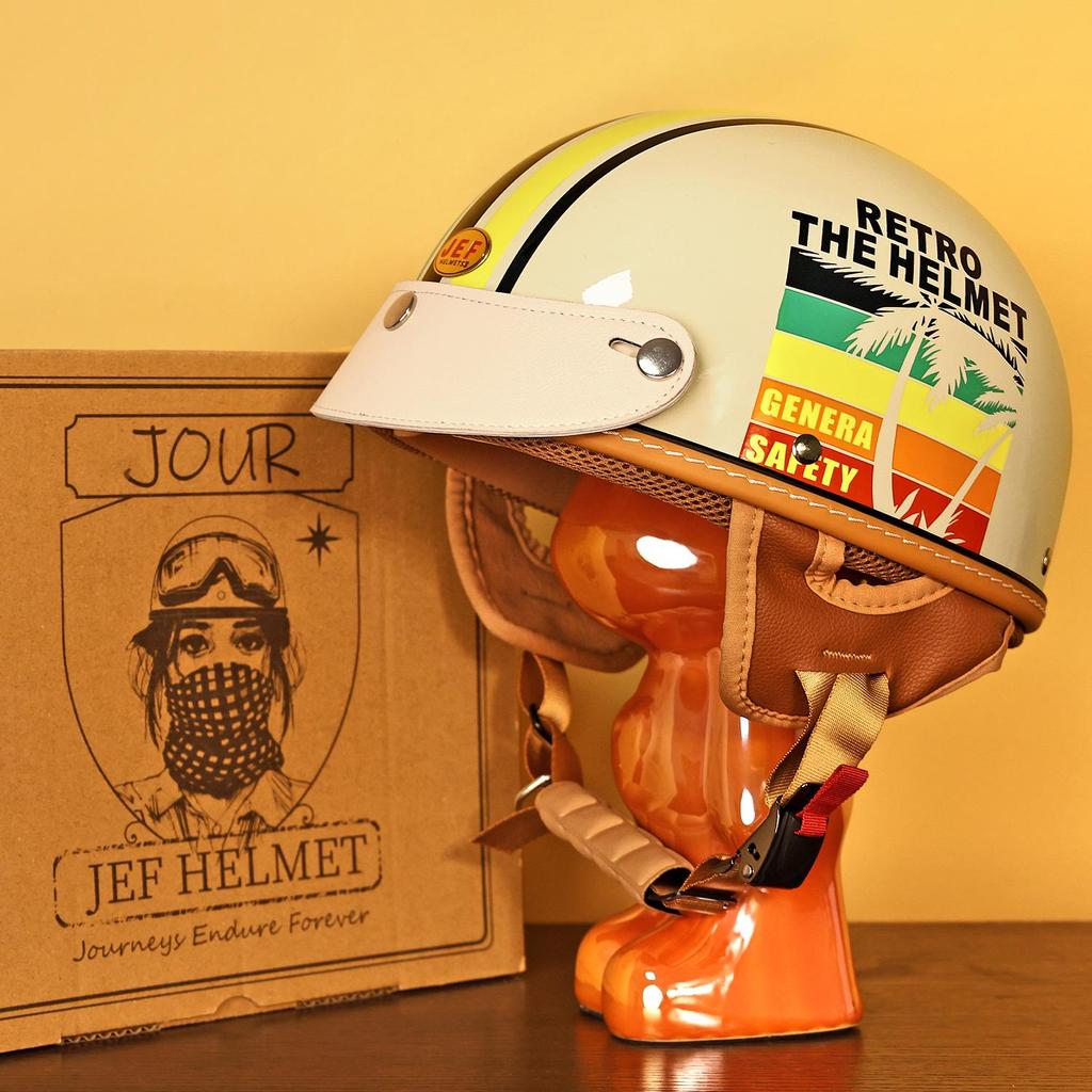 JEF Taiwan Retro Lightweight Helmet: 3C Certified for Summer, Unisex.