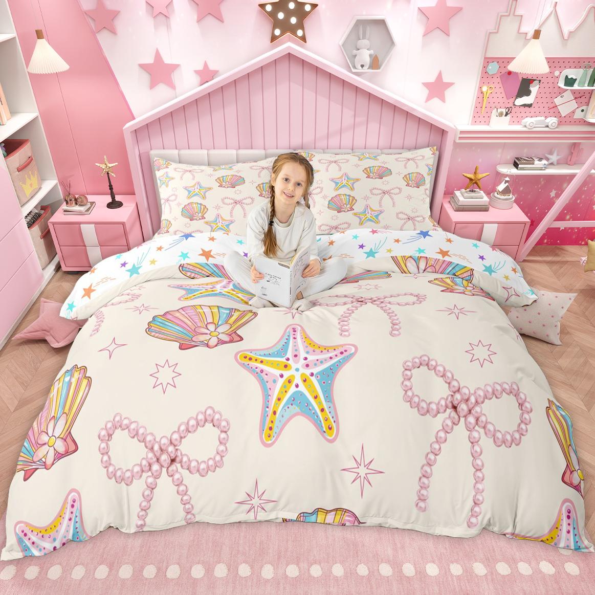 

Homewish Мультяшний Набір Підковдри з Морськими Тваринами для Дітей Хлопчиків Дівчаток, Набір для Ліжка з Китом Восьминогом Морською Зіркою, Набір Підковдри з Морською Рибою Крабом DE XS 100x135cm 2pcs&set