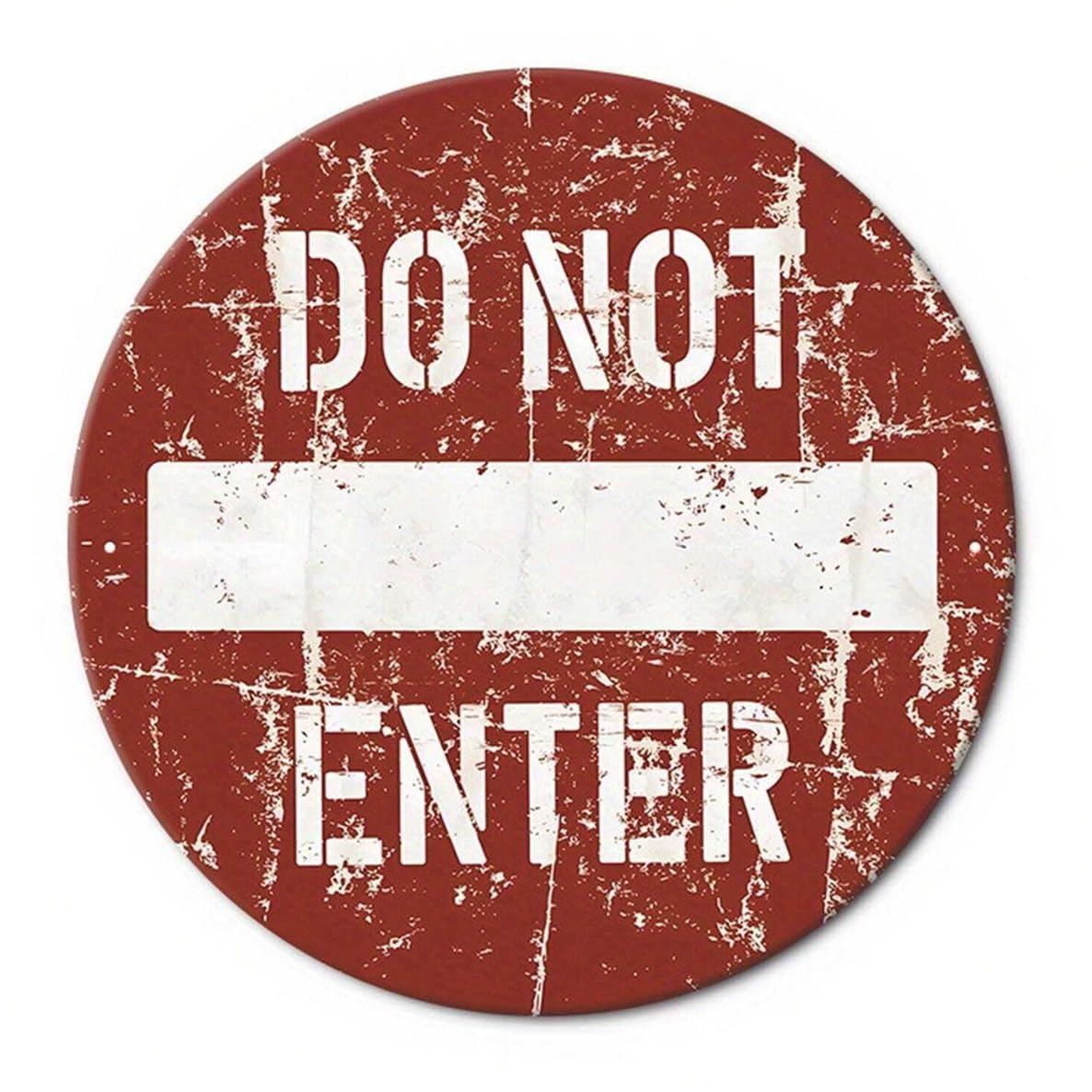 

ALOHAMONI Round Metal Sign Diner Route66 (DO NOT ENTER Red)