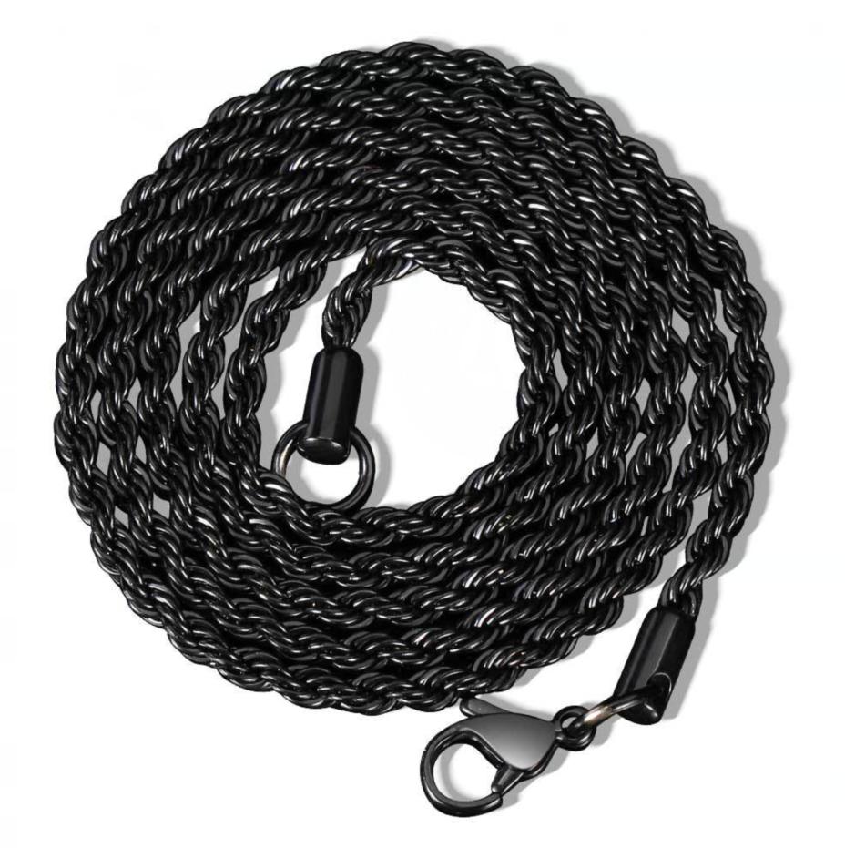 Hiphop Luxury Inlaid CZ Cross Pendant Rope Chain Necklaces for Men Women Punk Personality Rapper Accessory Fashion Neck Jewelry