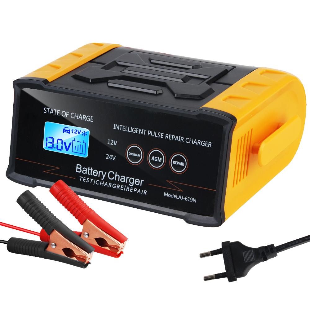 

12 В 24 В 300 Вт светодиодный дисплей высокой мощности импульсный ремонт аккумулятора зарядка интеллектуального автомобильного аккумулятора зарядное устройство мотоцикл внедорожник грузовик многофункциональный жёлтый