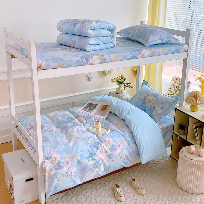 Dormitory Bed Three-piece Set Bed Sheet Quilt Cover Pillowcase Dormitory Single Bedding Complete Set