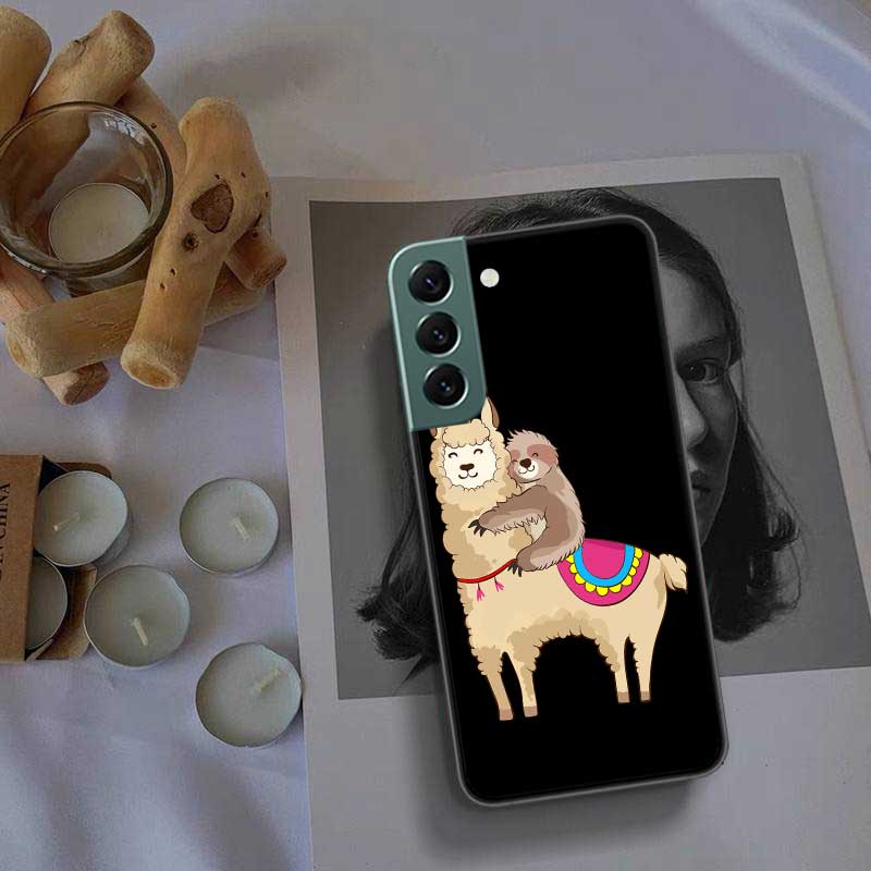 Cute Cartoon Llama Phone Case For Samsung Galaxy A12 A22 A32 A42 A52 A72 A54 A34 A24 A14 A73 A53 A33 A23 A13 5G F52 F62 Cover Sh