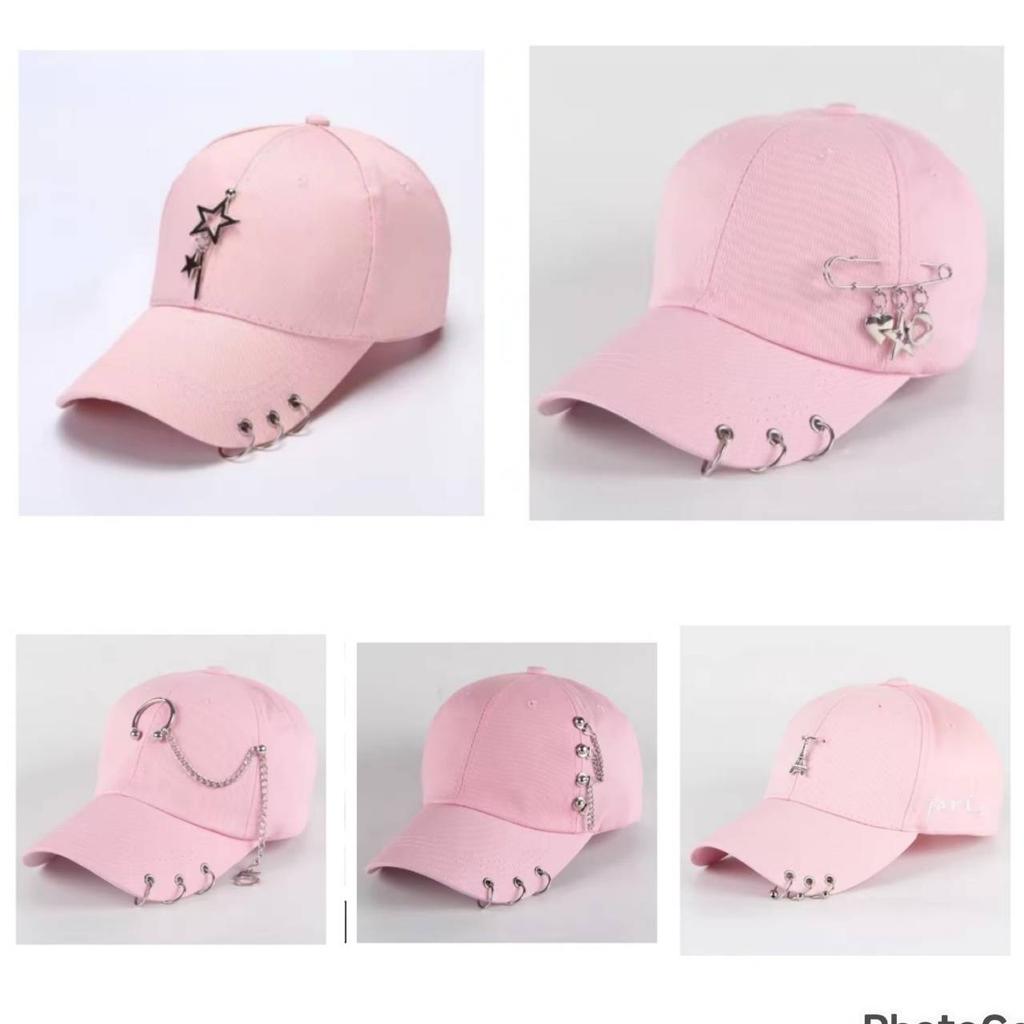 Baseball Cap Hat Metal Ring Chain Spring Summer Autumn Punk Hip Hop Rock Adjustable Unisex Men Women Outdoor Casual Cotton