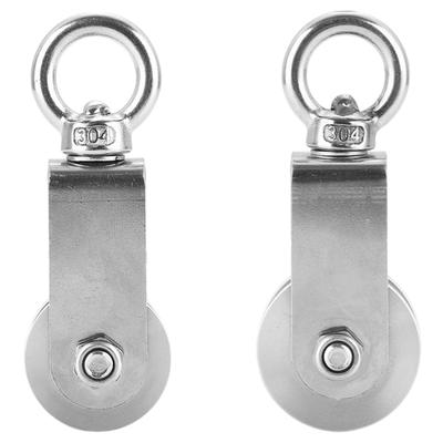 Swivel Pulley Block 360 Degree Rotation Stainless Steel Fitness Equipment Smooth Cable Pulley for Clothesline DIY Home Projects