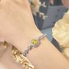 Light Luxury Temperament Sugar Cube Radiant Yellow Diamond Bracelet Advanced Sense Niche Exquisite Simple Argyle Yellow Diamond Women