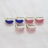 _zz40 White Pink Blue Volume Ring Earrings