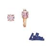 Swarovski Connexus Asymmetrical Design Cubic Zirconia Earrings Women earrings Pink 5691181