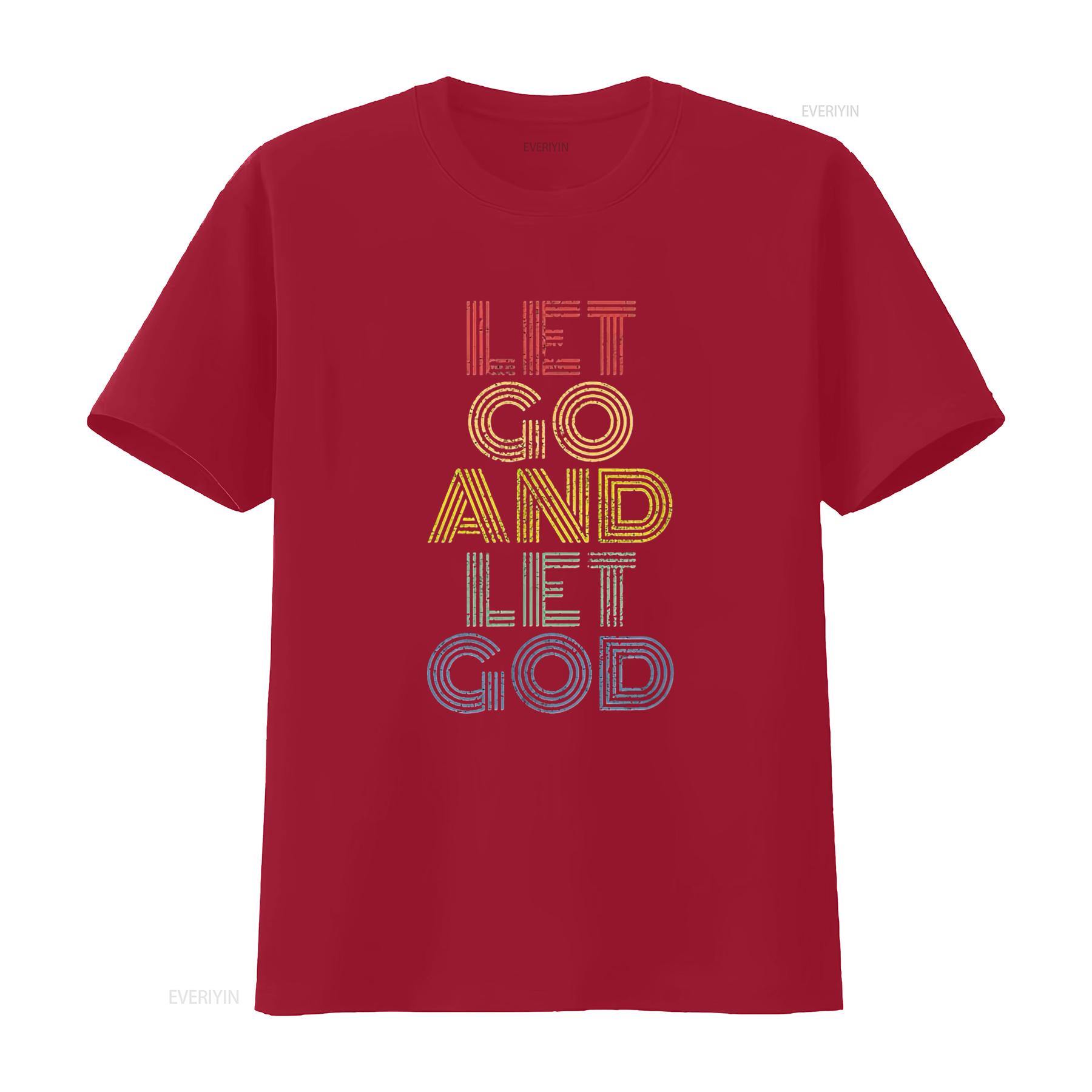 

Womens Let Go And God T Shirt Distressed Black 2XL vintage Washed Soft Stretched Unisex Casual designer clothes streetwear S
