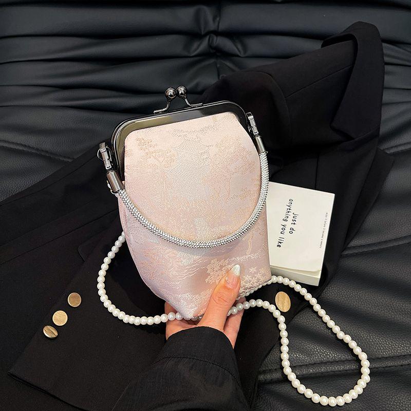 

National Style New Chinese Embroidery Bag Women 2025 New Summer All-Match Chain Messenger Bag Exquisite Mini Coin Purse Pink