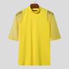 INCERUN Men's Sexy Short Sleeve Turtleneck Slim Fit See Through Mesh T-Shirt Muscle Tops Party Clubwear