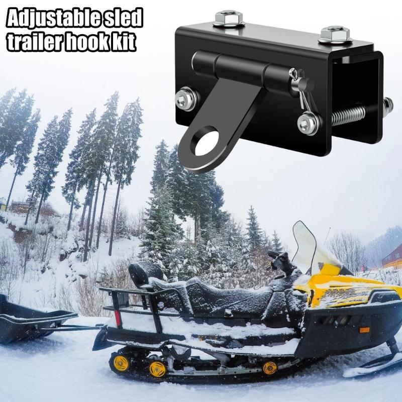 Adjustable Snow Sleds Hitch Kit Trailer Towing Hook Featuring Anti Corrosion Coating for Outdoor Durability Protection