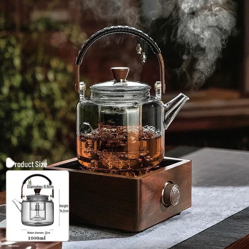 YIHUTEA High Temperature Glass Teapot with Tea Infuser
