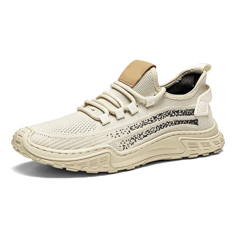 

Fashion New Mens Sneakers Soft Men Breathable Mesh Flats Lightweight Casual Leisure Walk Shoes Slip-On Breathable Fashion Outdoor Shoes 44 песочный