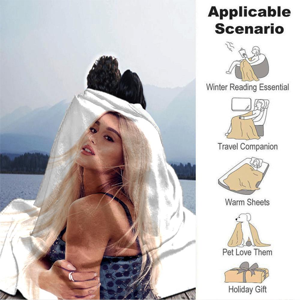 Blonde Hair Elegant Pose Blanket Soft Throw Blanket For Home Bedroom Bed Sofa Travel Office Solid Christmas Blanket