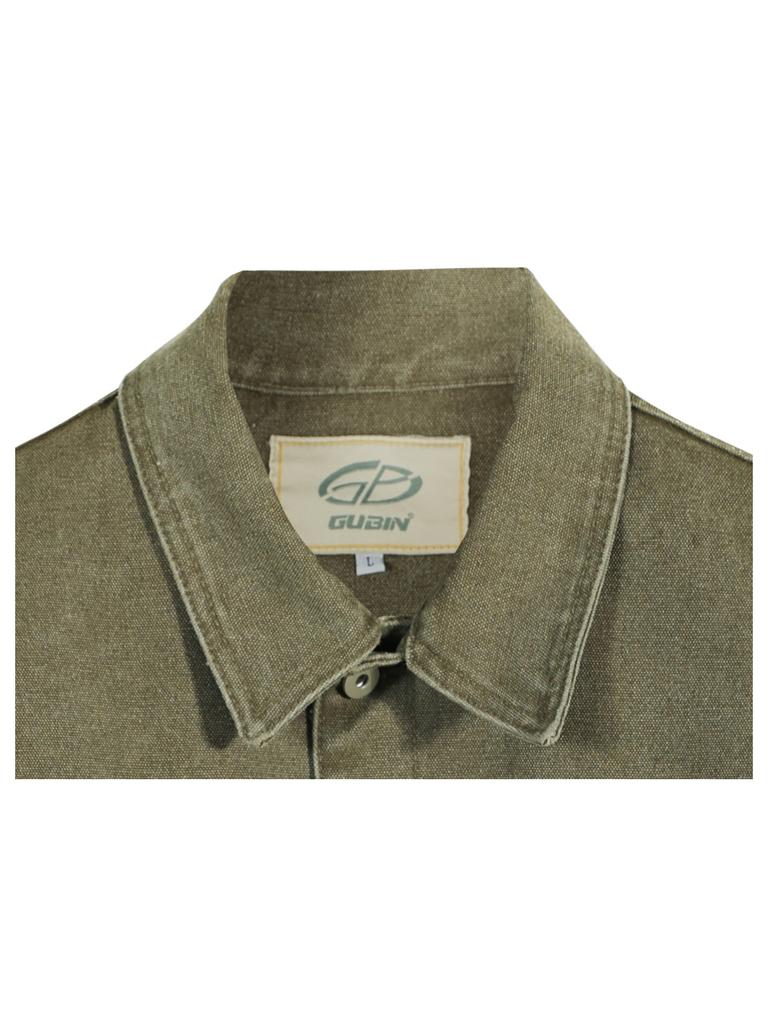 Gubin Heavy Cotton Trucker Jacket - Khaki Brown