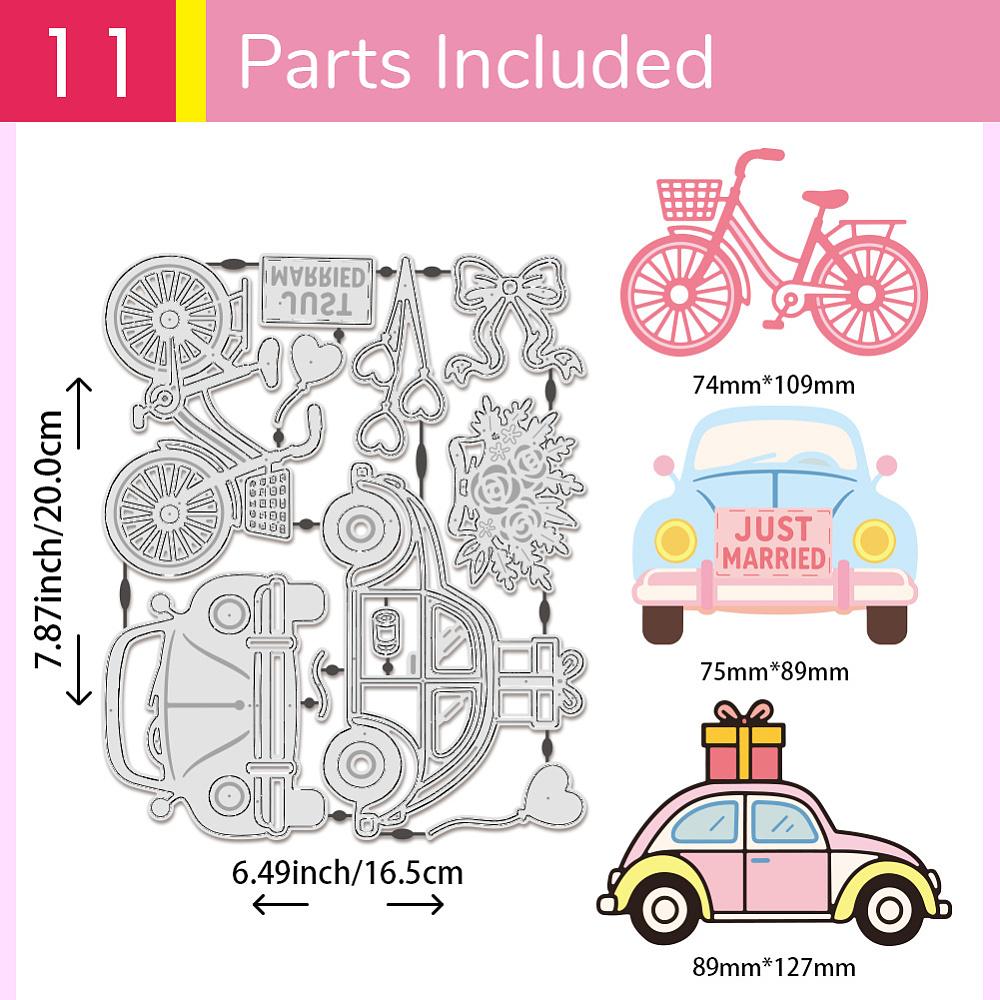 Wedding Car Carbon Steel Cutting Dies Stencils, for DIY Scrapbooking, Photo Album, Decorative Embossing Paper Card, Vehicle, 200x165x0.8mm
