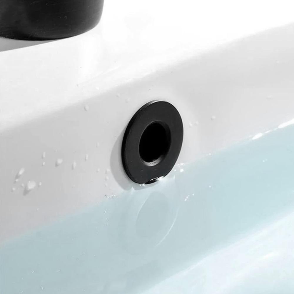 6Pcs Circular Sink Overflow Rings Round Shape Hole Cover Easy Fit Overflow Drain Cover  Kitchen Sink