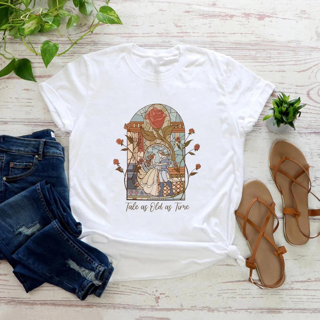Tale As Old As Time T-shirt Princess And Prince Shirt Family Amusement Park Vacation Fashion Top Magical Kingdom Short Sleeve