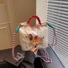 Cute Embroidered Dachshund Bucket Bag Women's Mobile Phone Bag Versatile Commuter Shoulder Messenger Bag