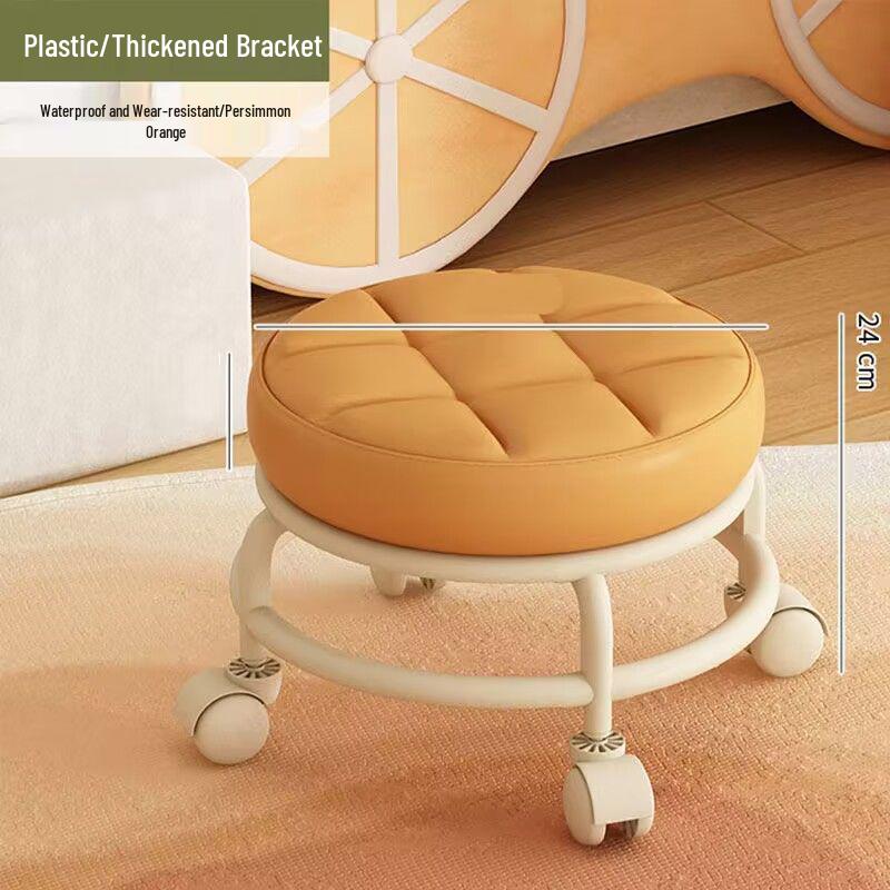 Taburete Acrílico con Ruedas para Niños - Asiento Pequeño y Móvil para Sala de Estar o Habitación Infantil