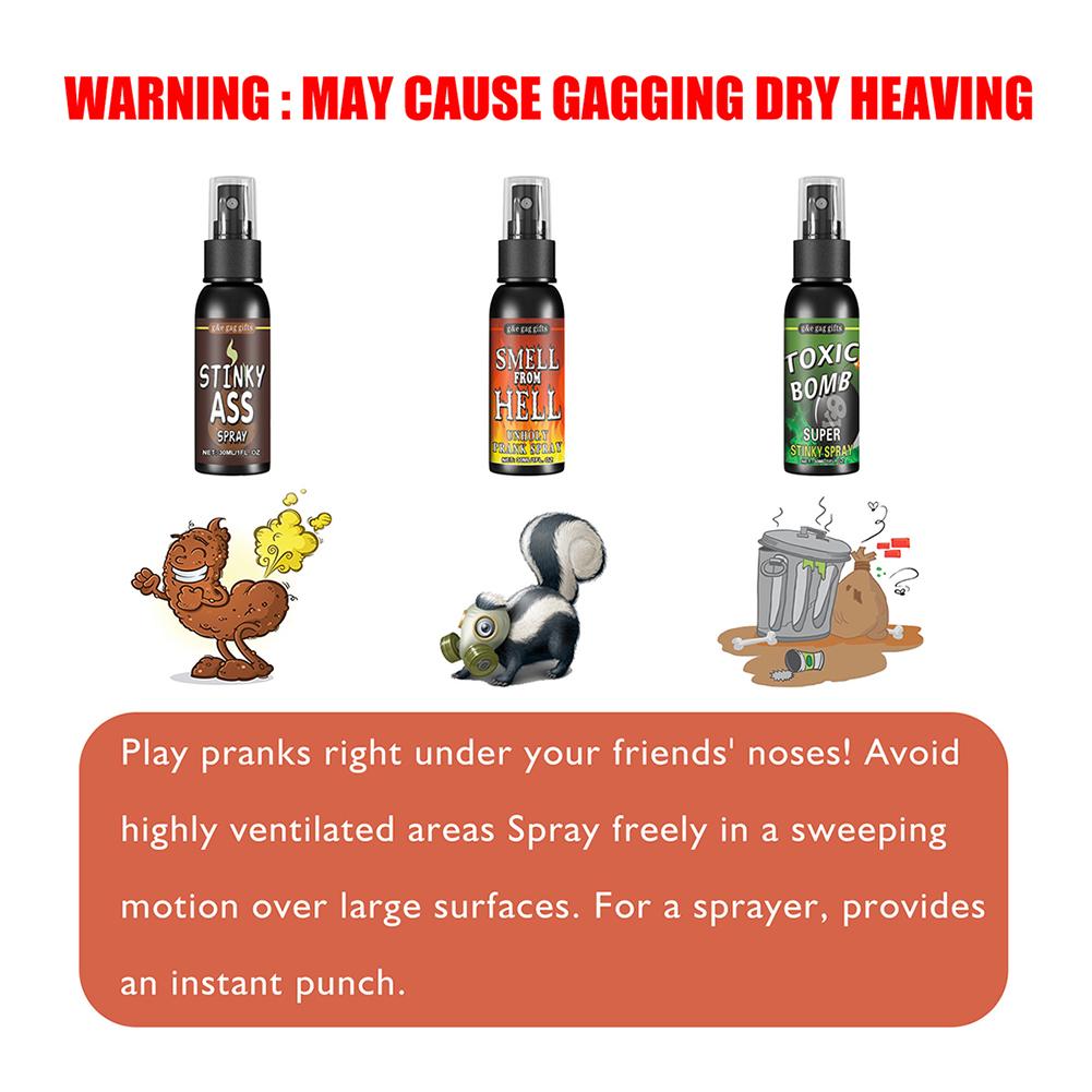 30ml Smelly Fart Spray,1/3pcs Can Stink Bomb Ass-Smelly Stinky Gas Crap Gag Prank Stuff Novelties Toy Joke Party Supplies