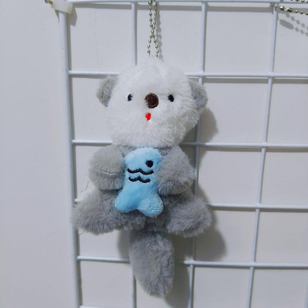 Mofusand New Cross Dressing Raccoon Shark Panda Bag Pendant Plush Keychain Toy Cute Doll