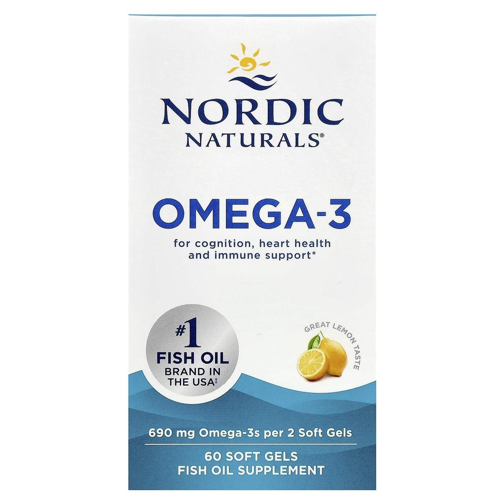 Omega 3, Lemon, 690Mg, 60 Softgels (345Mg per softgel)