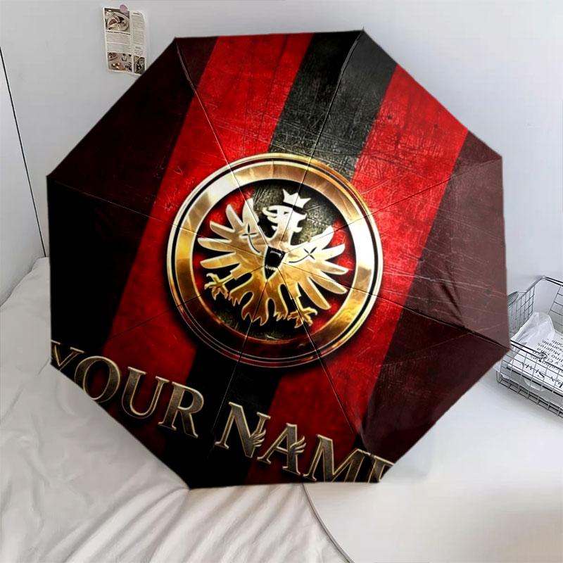 1 PC Automatic Folding Umbrella - Eintracht Frankfurt Custom Name Pattern, Portable & Foldable Design with 8 Ribs, Christmas Birthday Gifts