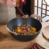 Telssida Thickened Cast Iron Wok with Double Handles