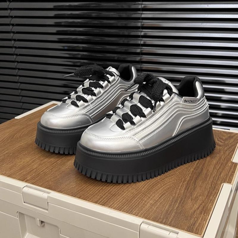 Thick-soled heightening little white shoes women's autumn new versatile muffin shoes fashion college style casual shoes women