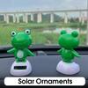 1Pcs Cute Dashboard Ornament Solar Powered Animal Frog Accessories Bobble Head Frog  Auto Interior