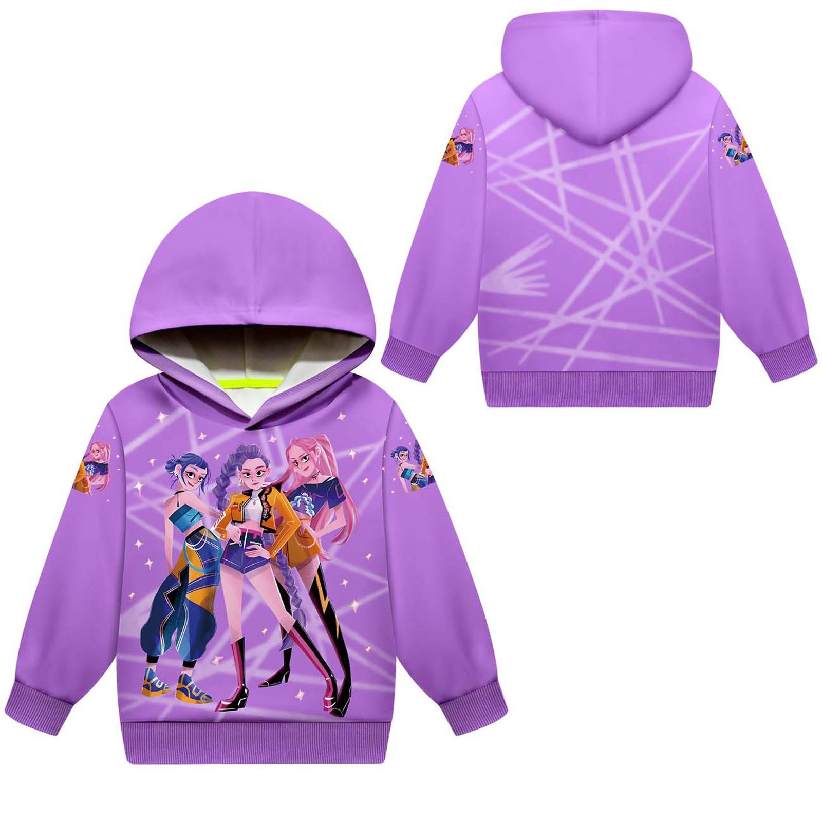 

Худи для девочек и мальчиков, повседневные школьные толстовки для улицы для детей 2-12 лет 110 фиолетовый