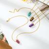 Natural Crystal Pendant, Amethyst, Lapis Lazuli, Necklace, Double Pointed Pillar, Jewelry