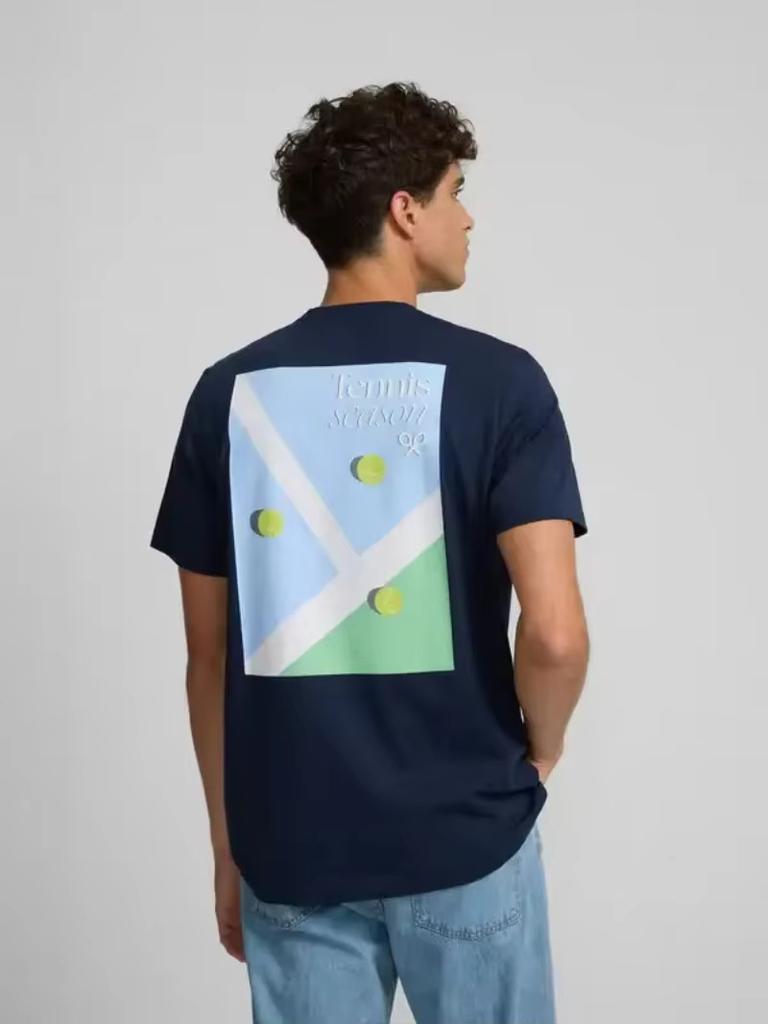 2025 Silbon Summer Tennis Season Cotton T Shirt Men's Women's Classic Print Cotton Casual Round Neck Short Sleeve Unisex Tee