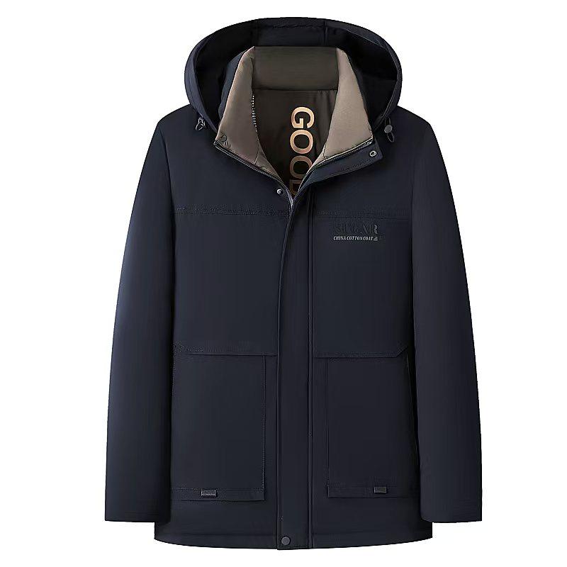 

Зимняя куртка мужская шапка съемная теплая парка с хлопковой подкладкой верхняя одежда мужские пальто куртки с капюшоном воротник одежда толстые парки 5XL XXXL темно-синий