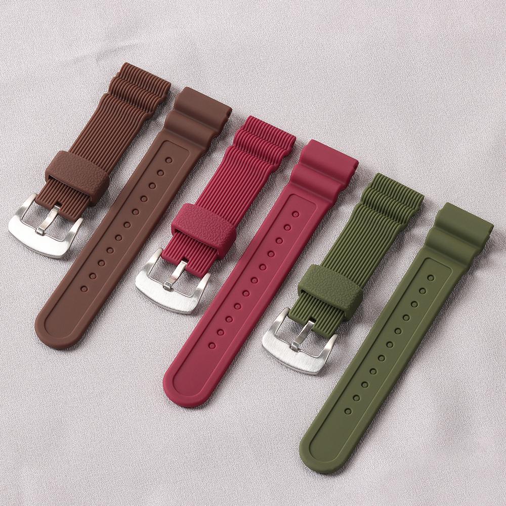 22mm Gummi-Silikon-Uhrenarmband für Seiko Nein. 5 SKX009 Prospex Uhrenarmband Elektronisches Armbanduhr-Armband Sport Taucheruhr Armband