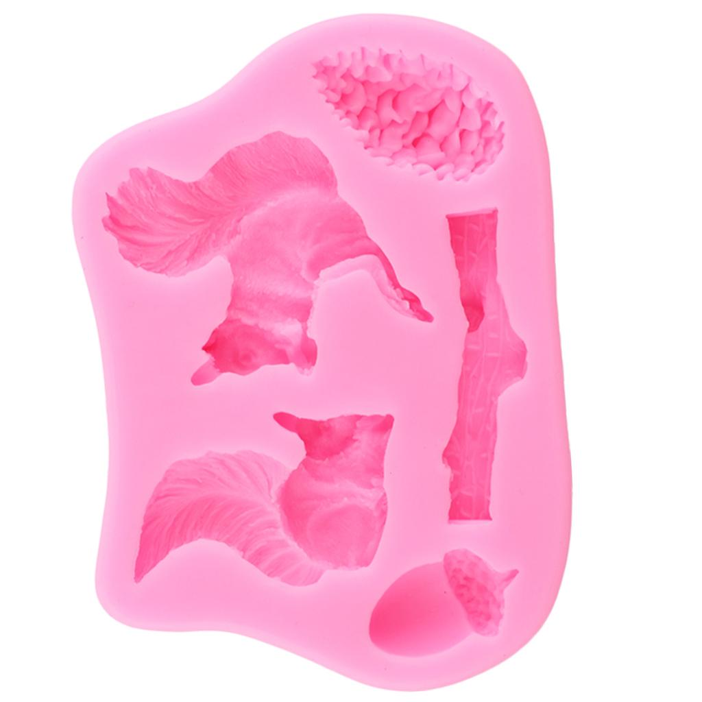 Squirrel Pine Cone Silicone Mould Candy Resin Clay Moulds DIY Fondant Cake Decorating Tools Chocolate Gumpaste Moulds