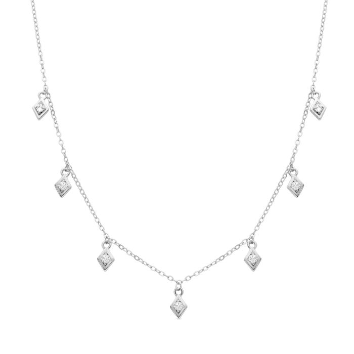 Collier - Luxenter - Yak - Zircone brillante - Plaqué rhodium - Alliage métallique