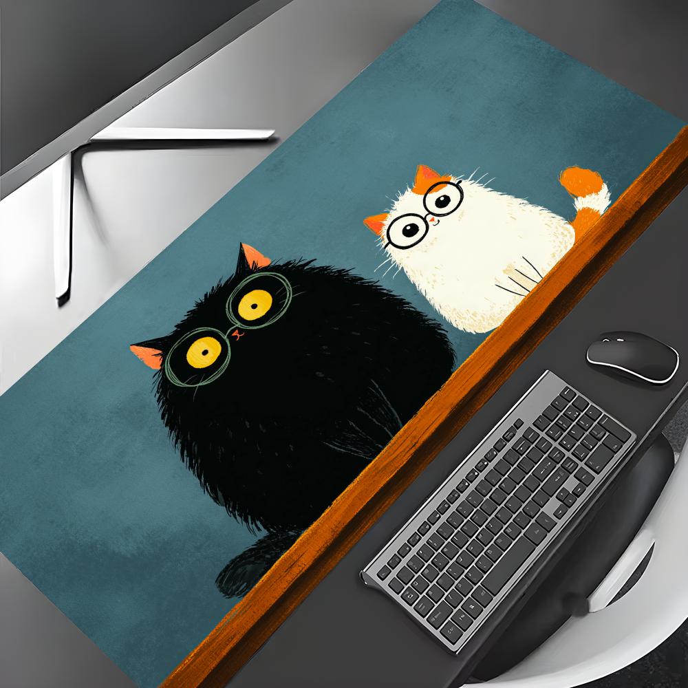Cute black and white cats Mouse Pad Large Computer Office Game Table Mats Rubber Antislip XXL mouse mat HDP Long Desk Pads