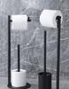 Cross-Border Vertical Bathroom Toilet Paper & Brush Holder - Multifunctional Floor-Standing Roll Organizer